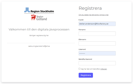 GO User registration portal